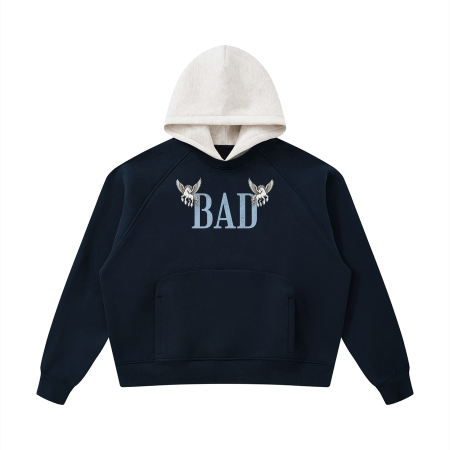 Navy Blue with Oat Gray