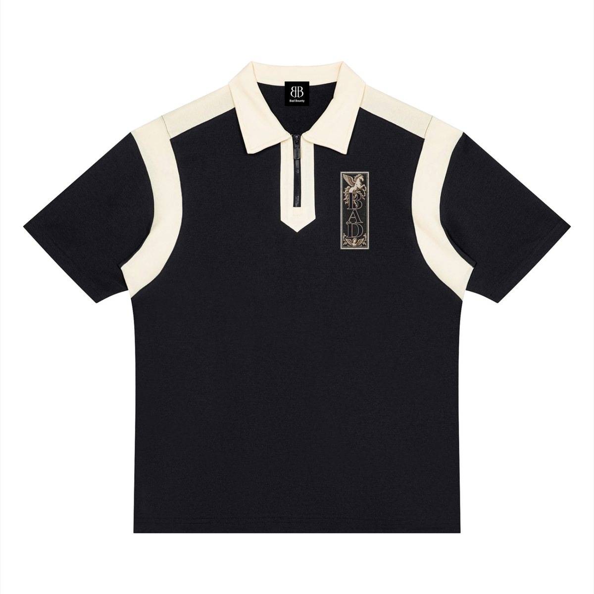BORN BAD Pegasus Court Panel Quarter-Zip Polo