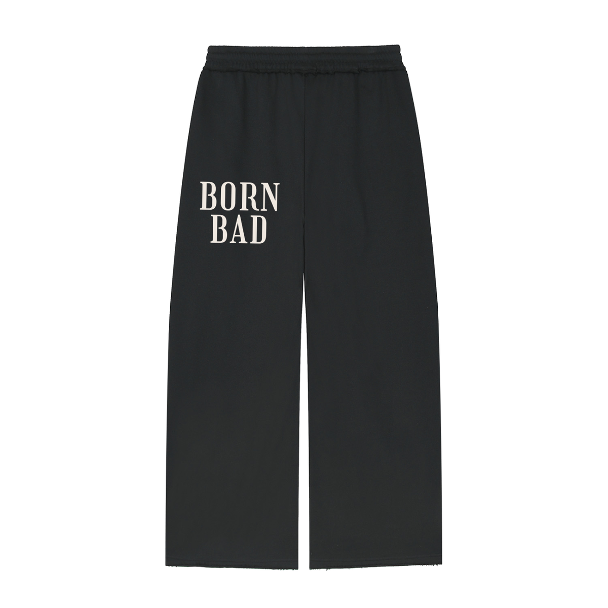 BORN BAD Raw-Edge Co-ord — Zip Hoodie & Wide-Leg Trousers