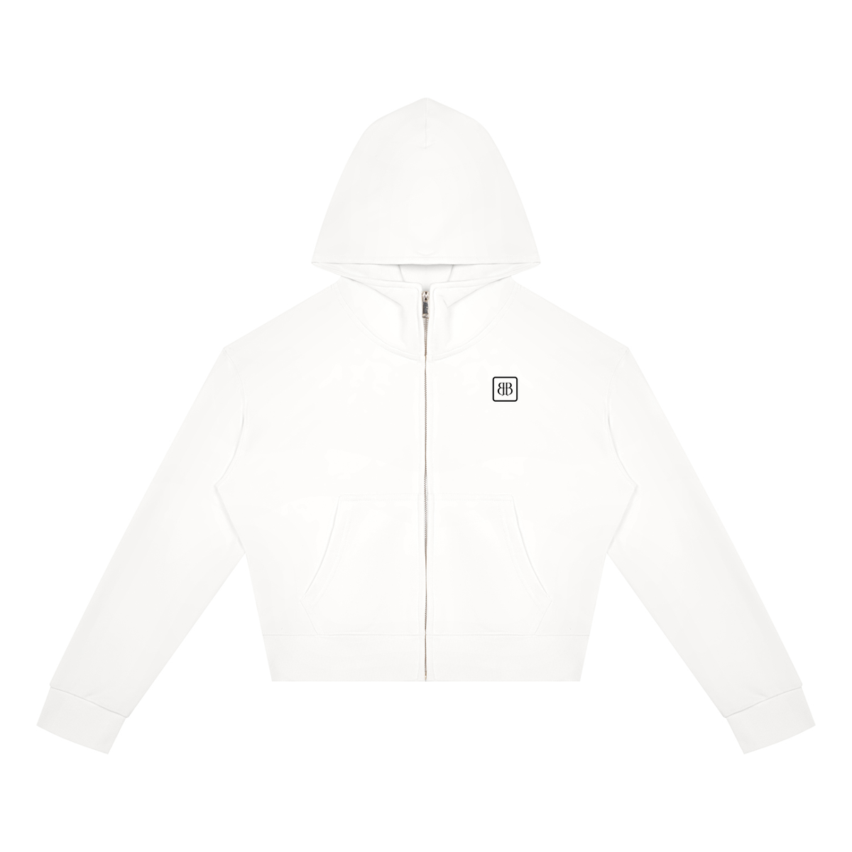 CORE Framed Monogram Cropped Zip Hoodie