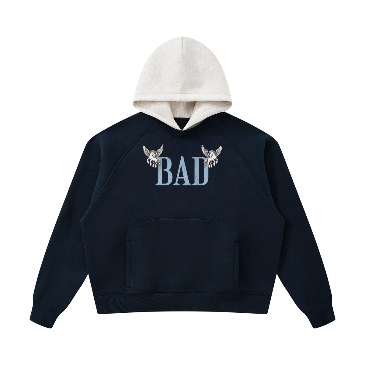 BORN BAD Pegasus Contrast-Hood Fleece Hoodie