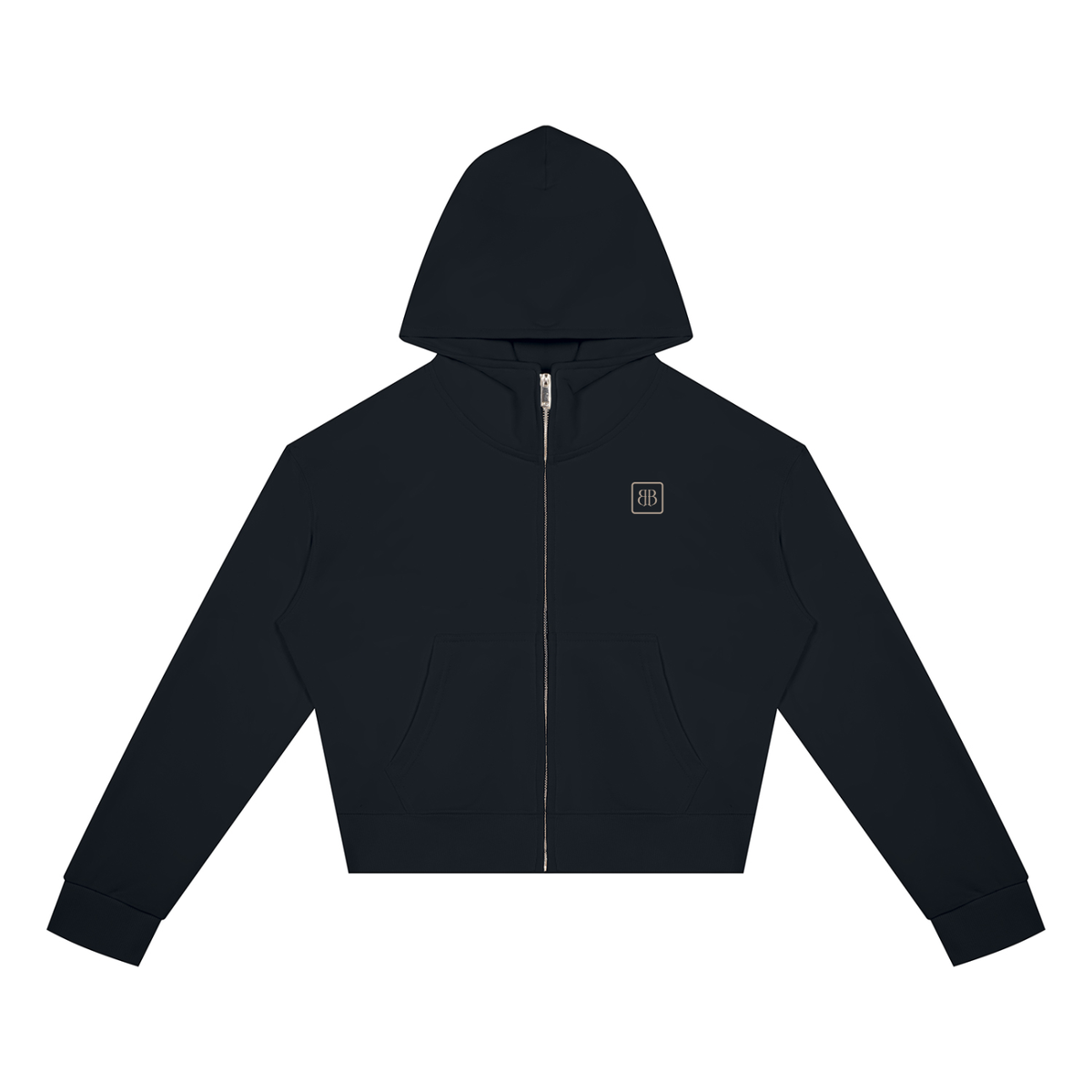 CORE Framed Monogram Cropped Zip Hoodie