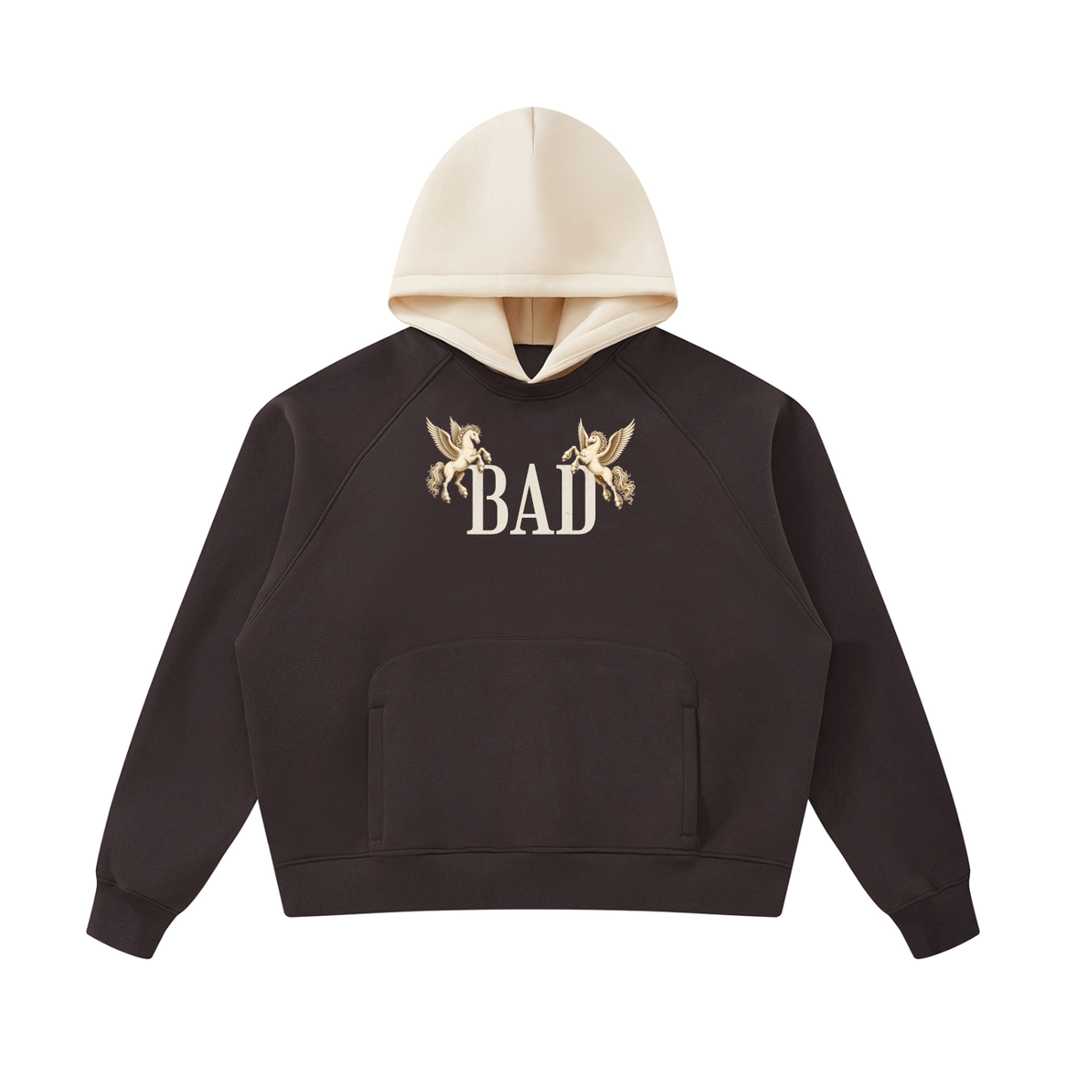 BORN BAD Pegasus Contrast-Hood Fleece Hoodie